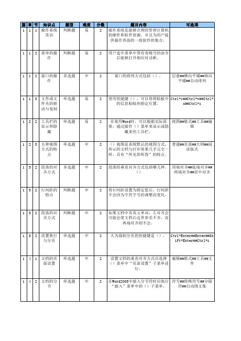 《办公自动化基础》100题-韩伟颖汇编