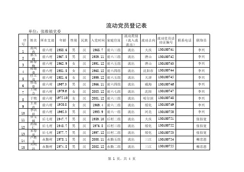 流动党员情况明细表