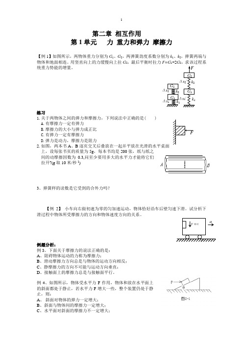 高考复习 第二章 相互作用