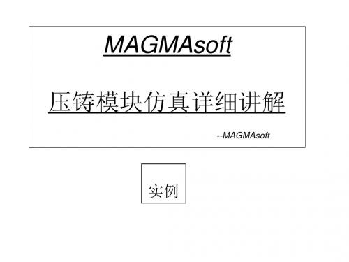 MAGMA压铸模块仿真详细讲解