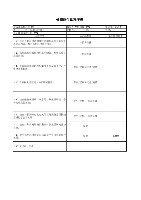 长期应付款_模版