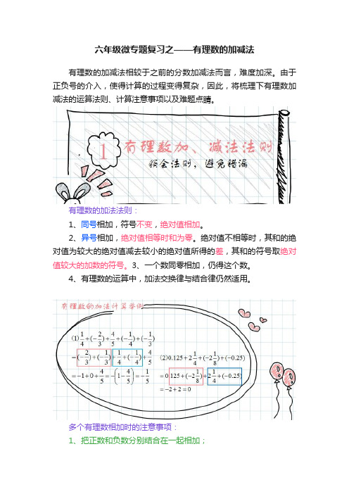 六年级微专题复习之——有理数的加减法