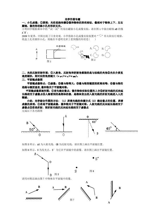 初中物理光学作图专题