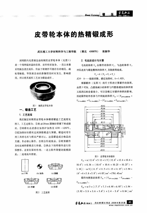 皮带轮本体的热精锻成形