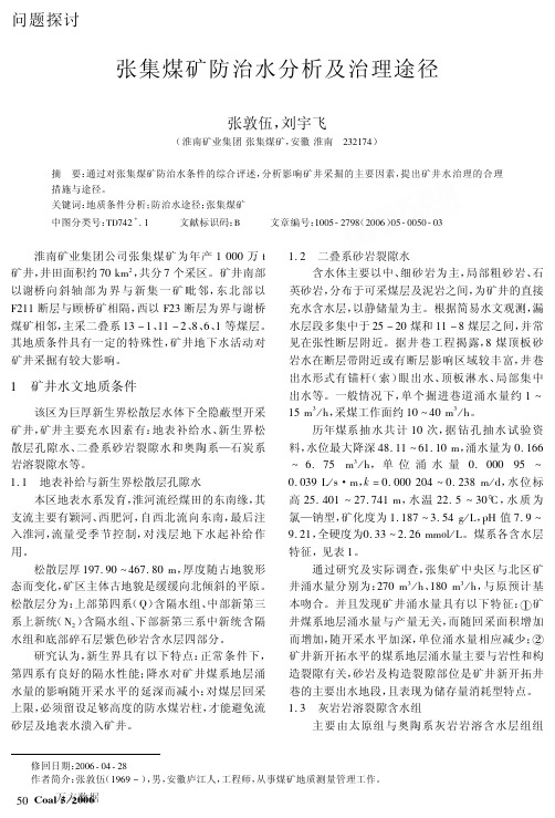 张集煤矿防治水分析及治理途径