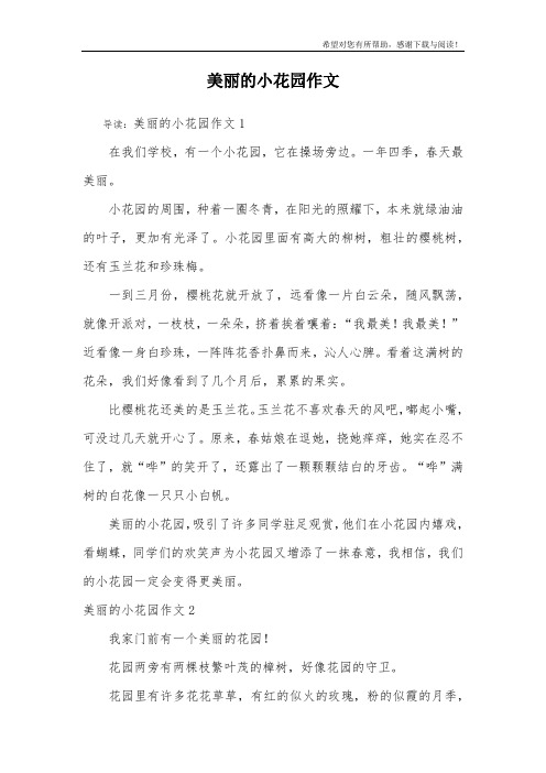 美丽的小花园作文
