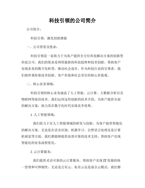 科技引领的公司简介