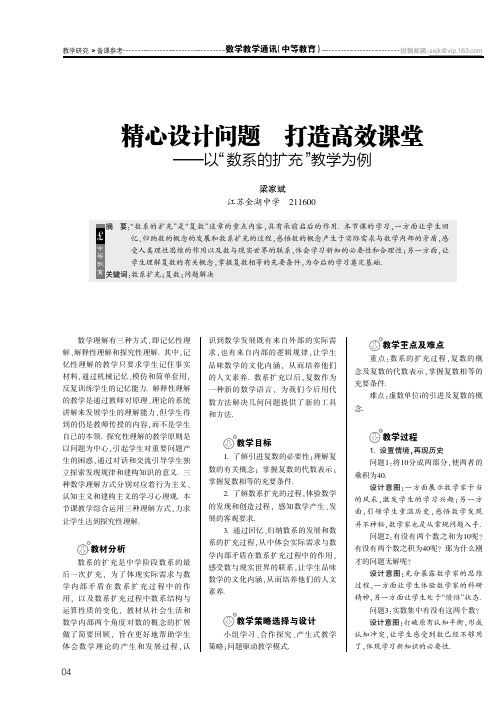 精心设计问题打造高效课堂--以“数系的扩充”教学为例