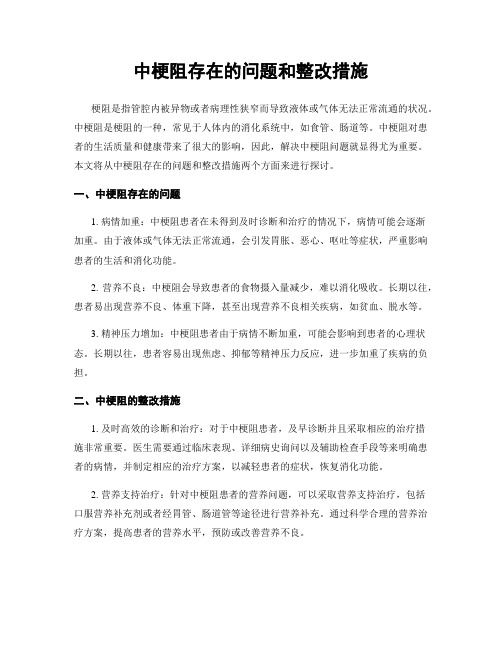 中梗阻存在的问题和整改措施