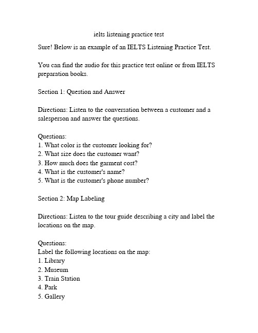 ielts listening practice test