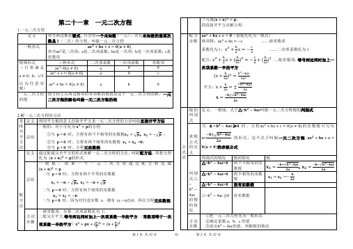 人教版九年级上册数学全书知识点总结