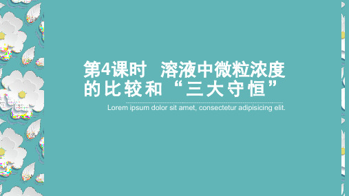 三大守恒和溶液中粒子浓度大小的比较-【精美课件】2023-2024