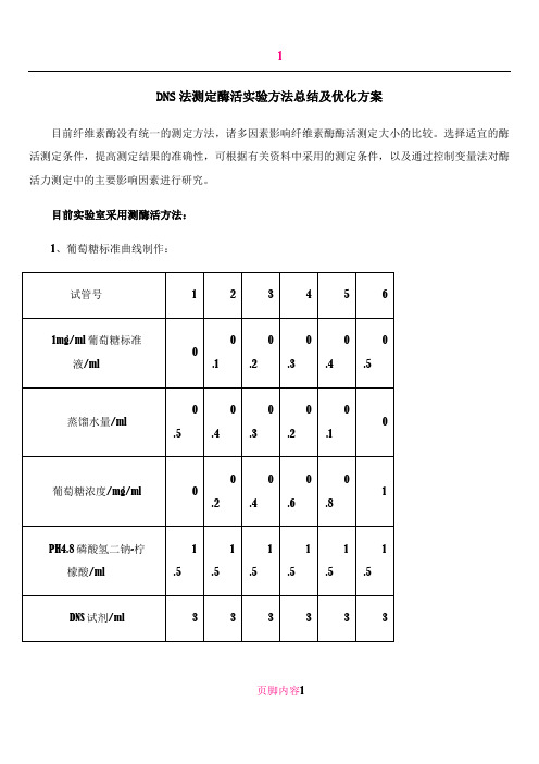 DNS法测定纤维素酶活实验方法总结及优化方案