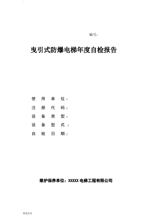 防爆电梯自检报告模板