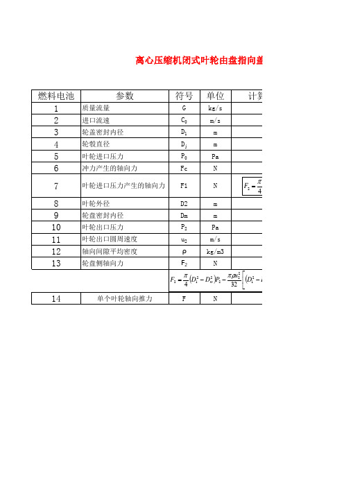 轴向力的计算公式