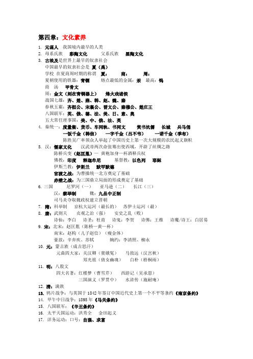 教师资格证_学习资料_综合素质_分章节资料_第四章：文化素养