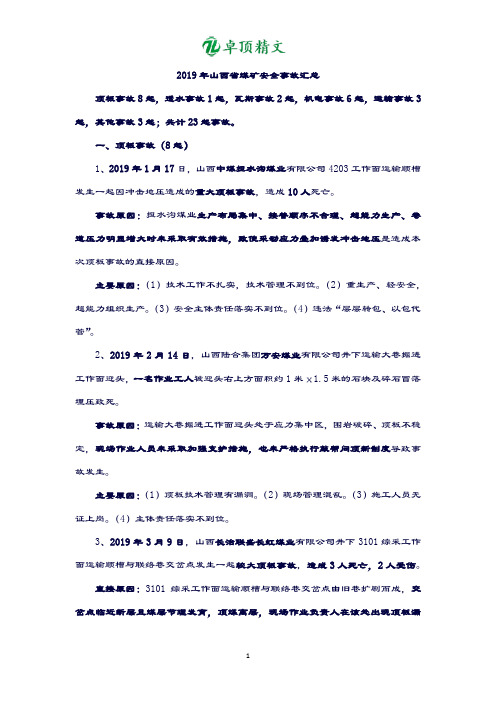 卓顶精文2019年山西省煤矿安全事故汇总.doc