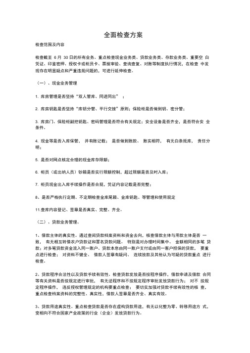 银行全面检查要点(优.选)