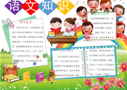 小学生手抄报语文知识小报精编空白模板(手抄报黑板报通用)