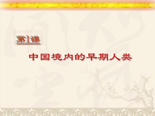 中国境内的早期人类ppt 川教版