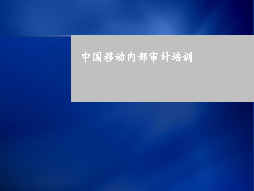 中国移动内部审计培训讲义