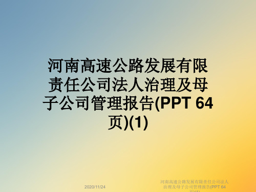 河南高速公路发展有限责任公司法人治理及母子公司管理报告(PPT 64页)(1)