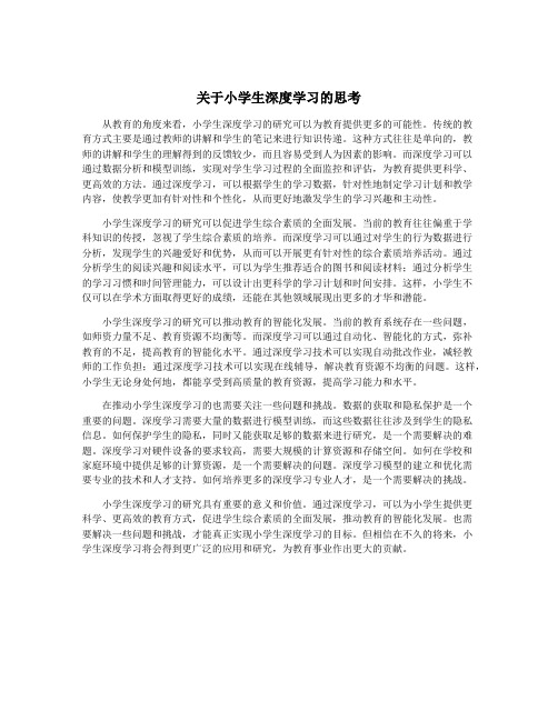 关于小学生深度学习的思考