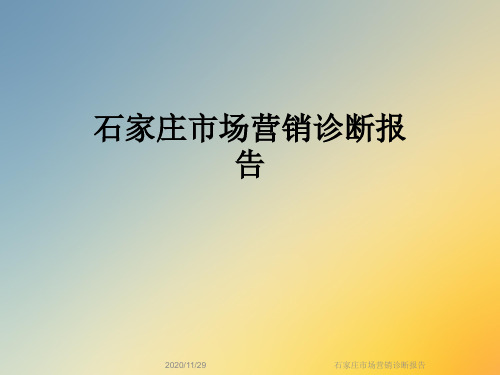 石家庄市场营销诊断报告