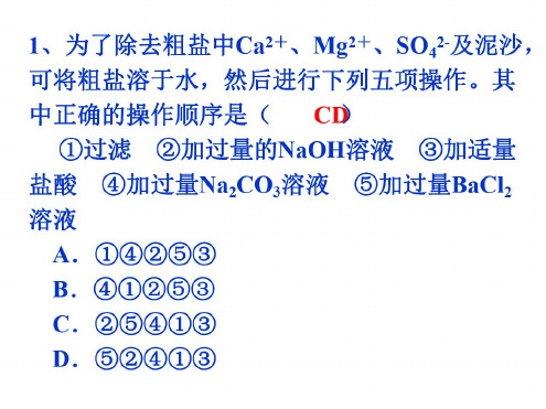 高一化学化学实验基本方法(2)