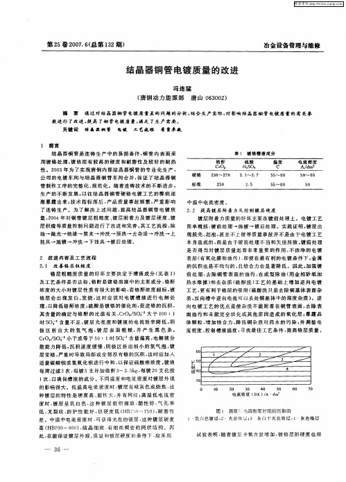 结晶器铜管电镀质量的改进