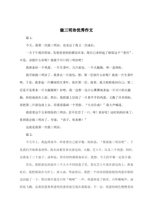 做三明治优秀作文300字