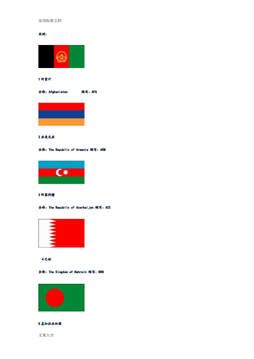 世界各国国旗及名称(相对齐全高清)