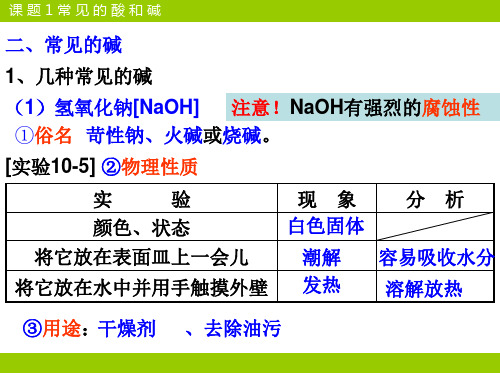 课题常见的酸和碱