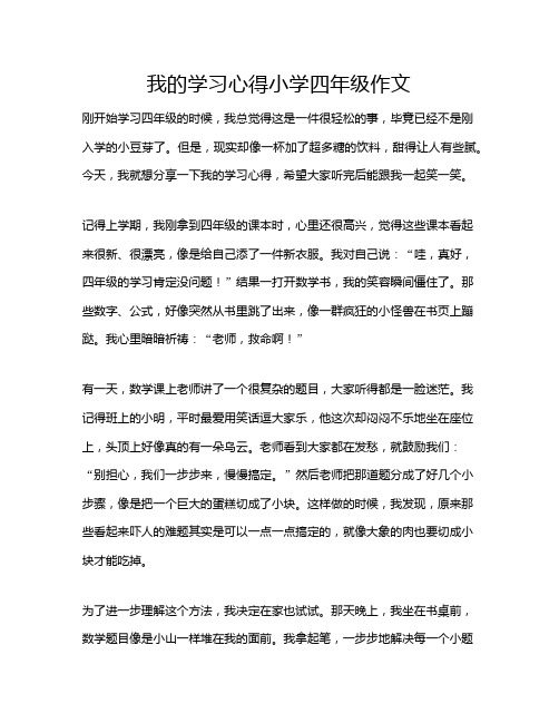 我的学习心得小学四年级作文