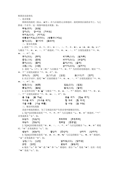 韩国语音韵变化