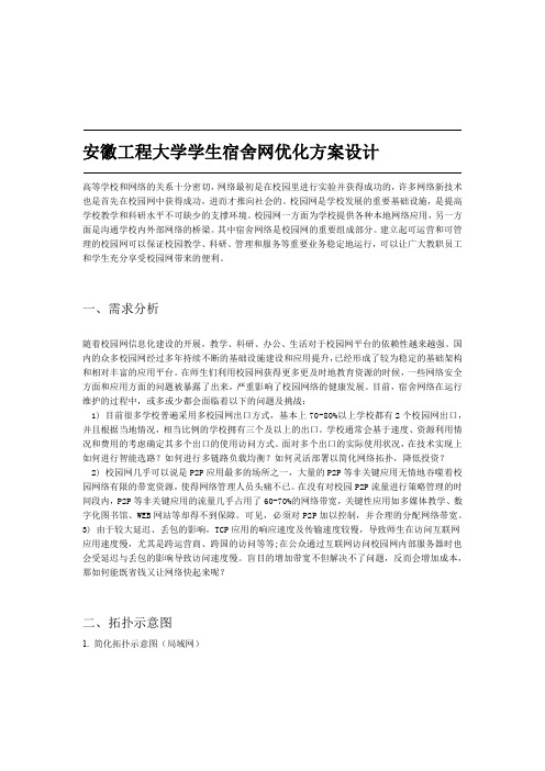 网络管理课程设计--大学学生宿舍网优化方案设计