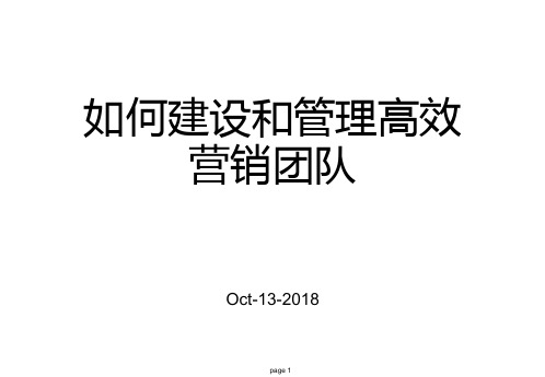 如何建设和管理高效营销团队ppt课件