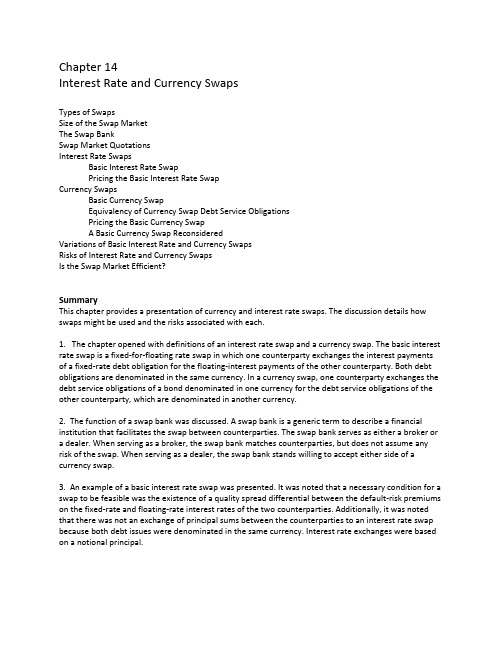 国际财务管理ER 7e Ch14 Outline