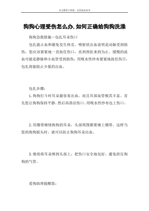 狗狗心理受伤怎么办,如何正确给狗狗洗澡