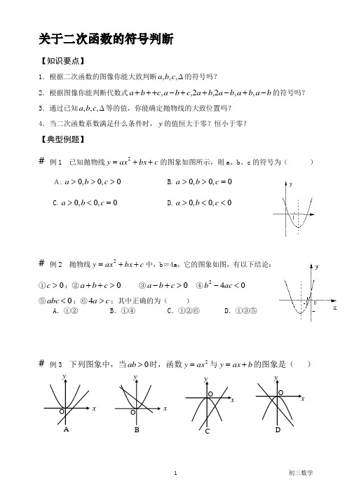 二次函数符号判断