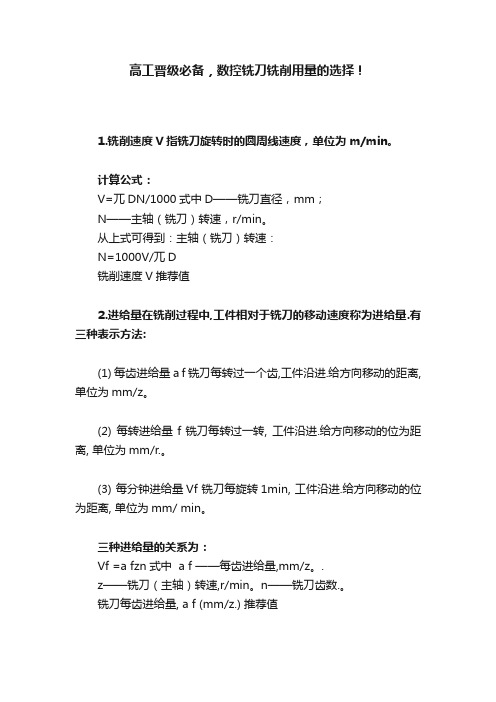 高工晋级必备，数控铣刀铣削用量的选择！