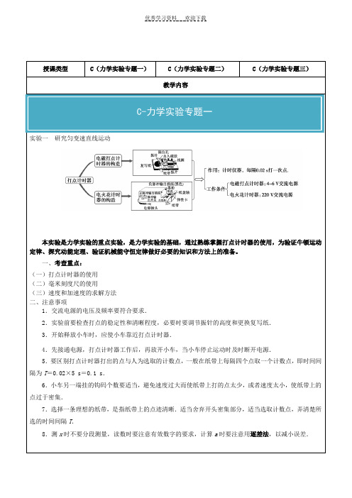 高三力学实验专题