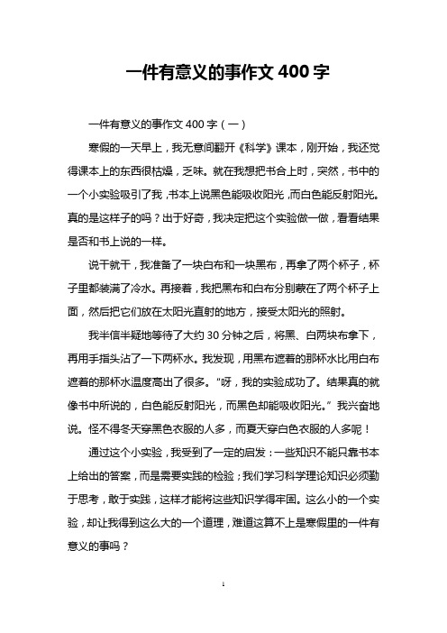 一件有意义的事作文400字