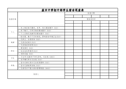 宿舍巡查表