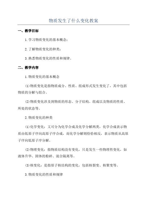 物质发生了什么变化教案