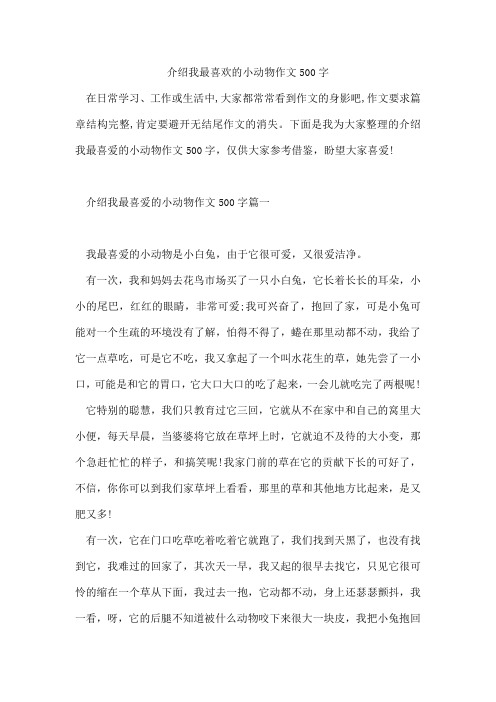 介绍我最喜欢的小动物作文500字