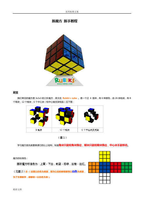 新手魔方公式口诀现用图解教程