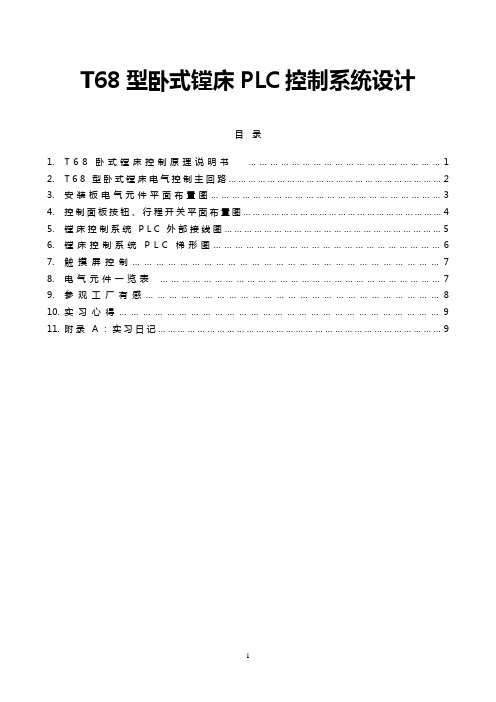 T68型卧式镗床PLC控制系统设计