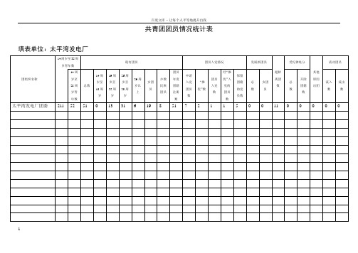 共青团团员情况统计表