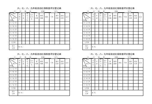 流动红旗检查评分登记表2013(7-9)